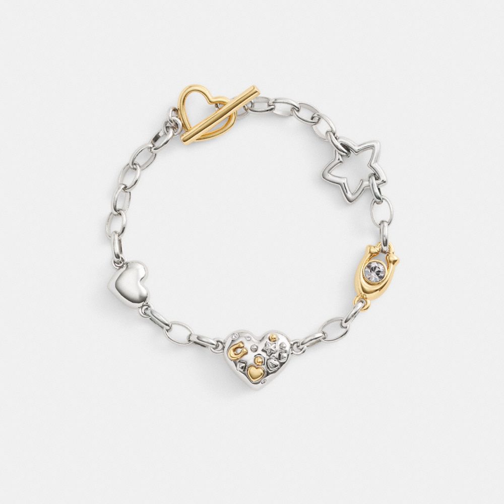 COACH®,Hearts And Stars Linear Bracelet,,Inside View,Top View