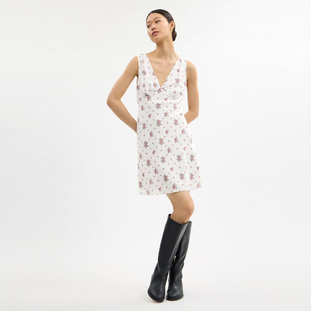 COACH®,Spring Blossom Print Silk Dress,,Scale View