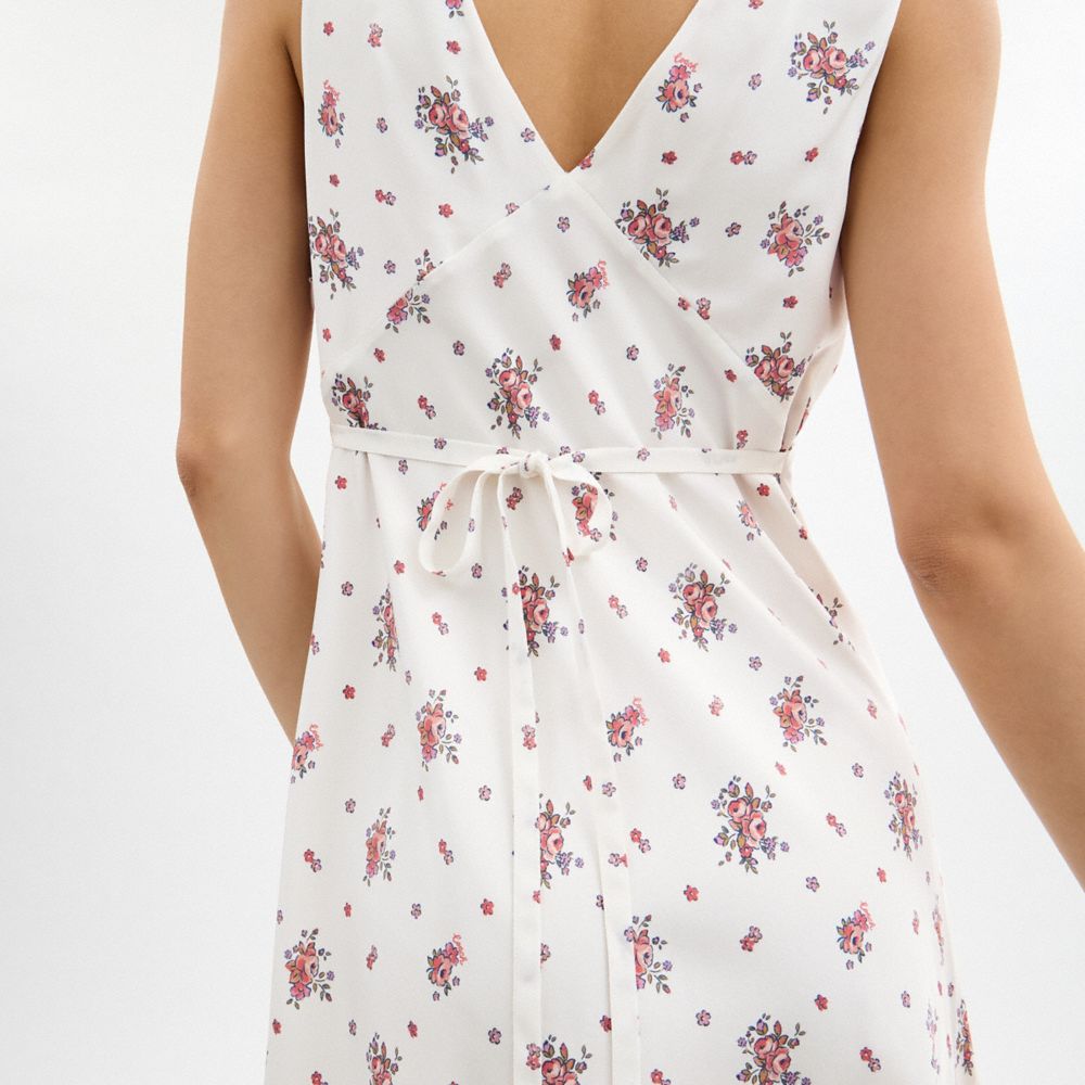 COACH®,Spring Blossom Print Silk Dress,,Detail View
