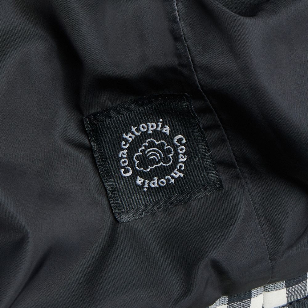Coach Topia Loop Gingham Quilted Jacket In Black/cloud