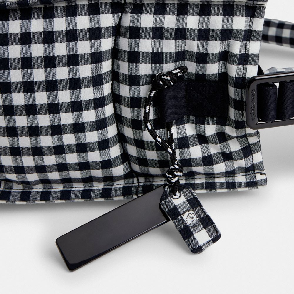 Coach Topia Loop Tote In Recycled Polyester With Gingham Pattern In Black/white Gingham