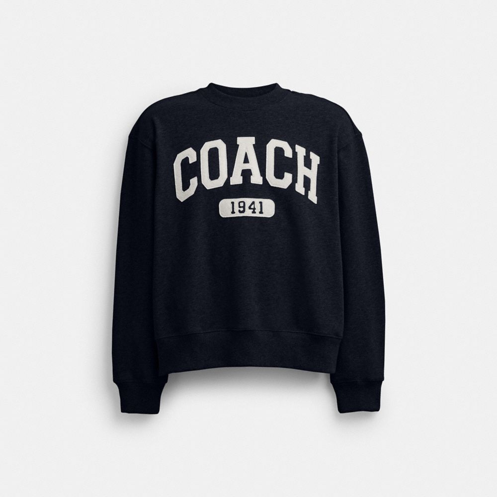 COACH®,Sporty Signature Boyfriend Crewneck Sweatshirt,,Front View