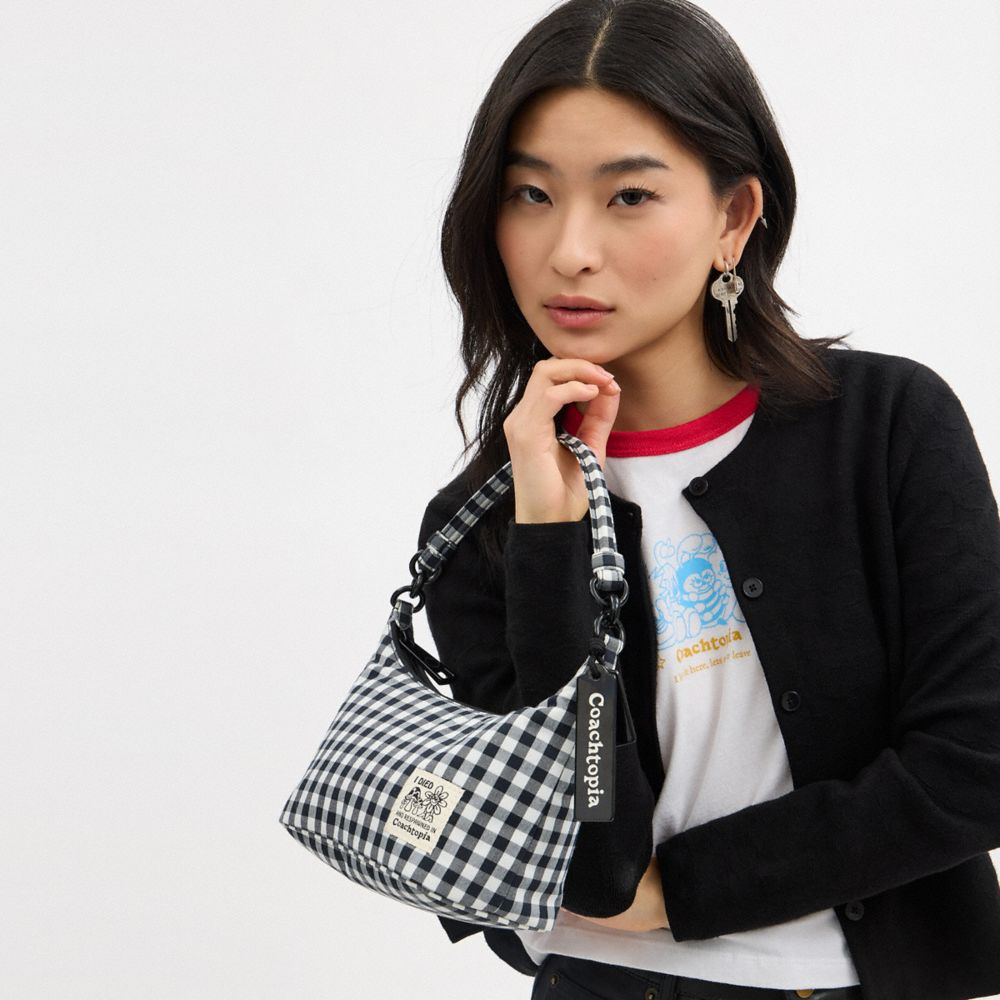 COACH®,Coachtopia Loop Shoulder Bag With Gingham Pattern,,Detail View