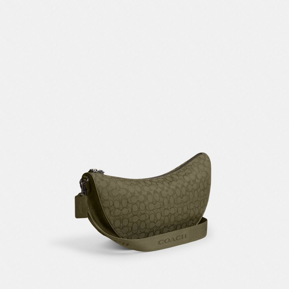 Coach Hall Soft Sling Bag 45 In Signature Jacquard In Olive Drab