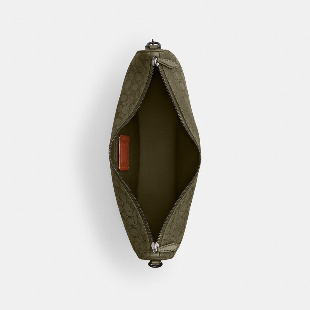 Coach Hall Soft Sling Bag 45 In Signature Jacquard In Olive Drab