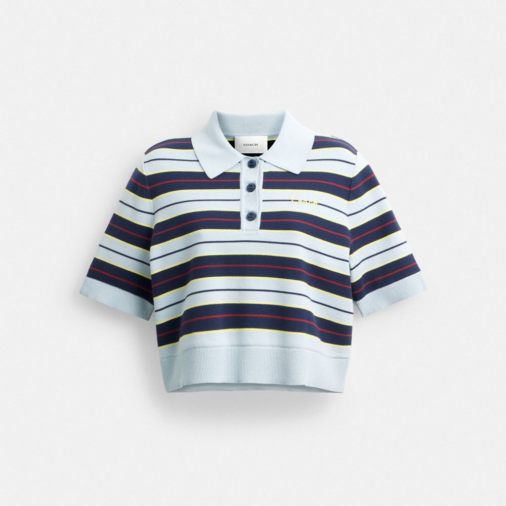 Coach Cropped Stripe Polo