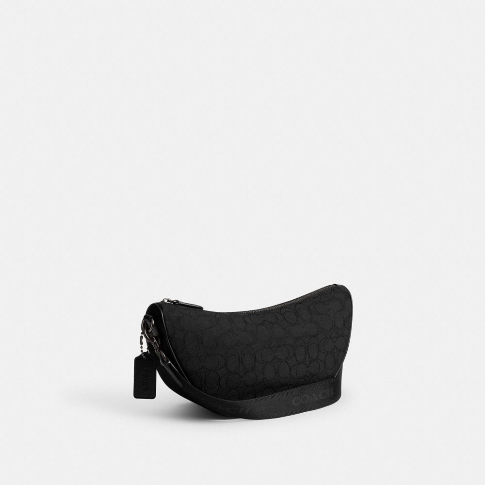 Coach Hall Soft Sling Bag In Signature Jacquard In Black