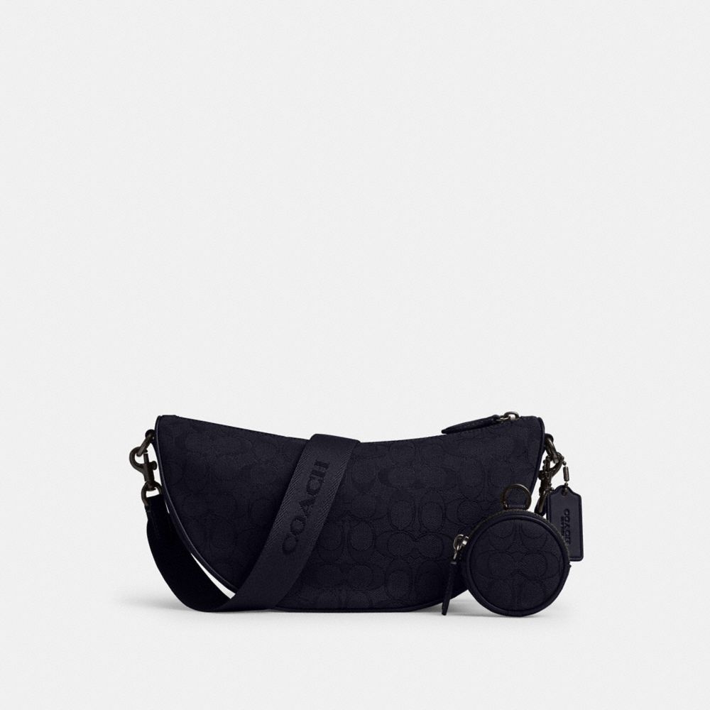 Coach Hall Weiche Slingbag Aus Signature-jacquard In Blue