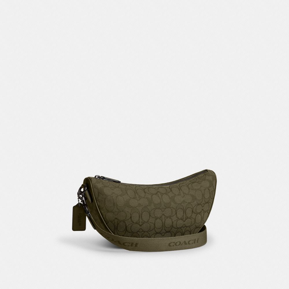 Coach Hall Soft Sling Bag In Signature Jacquard In Olive Drab