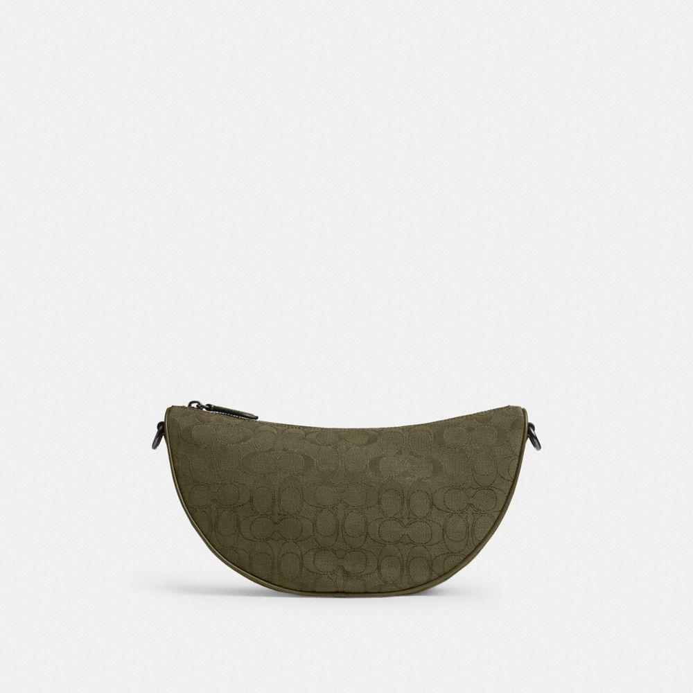 Coach Hall Soft Sling Bag In Signature Jacquard In Olive Drab