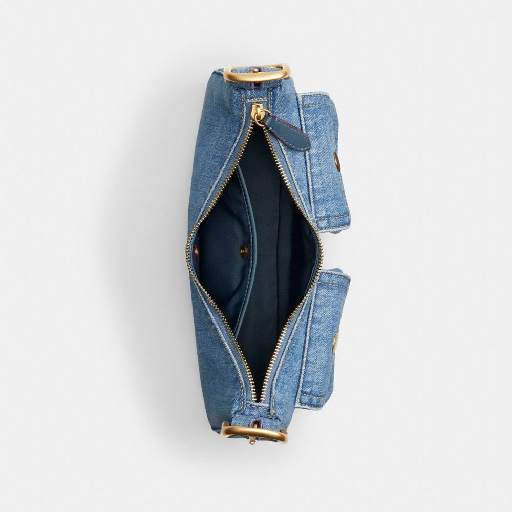 Coach Cargo Shoulder Bag In Upcrafted Denim In Blue