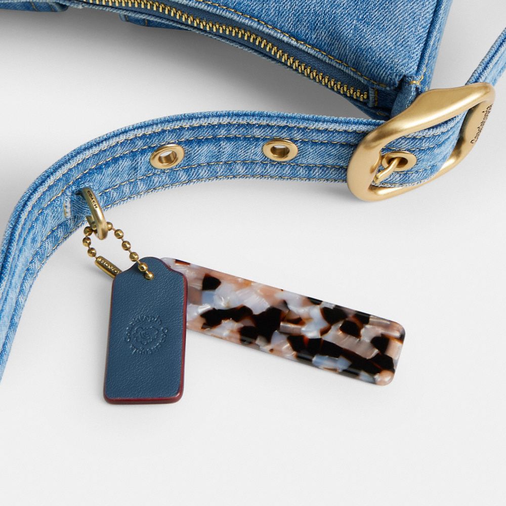 Coach Cargo Shoulder Bag In Upcrafted Denim In Blue