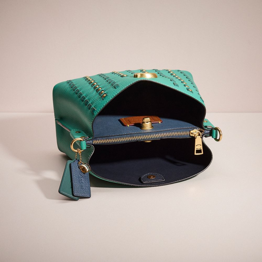 COACH®,Upcrafted Willow Bucket Bag In Colorblock,,Inside View,Top View