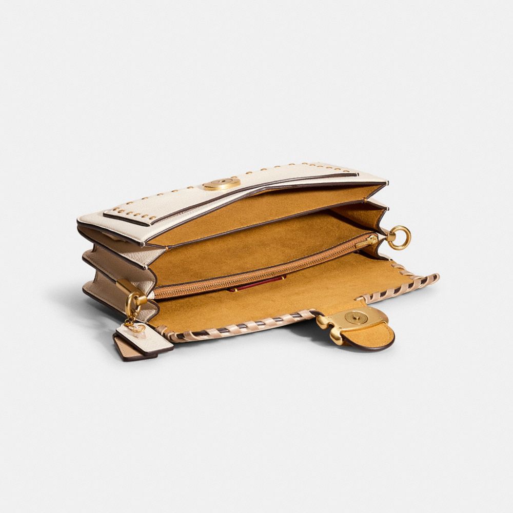 COACH®,Upcrafted Tabby Shoulder Bag 26,Shoulder Bag,Logo,Studded,Metal,Compact,Set,Day Party,White,Inside View,Top View