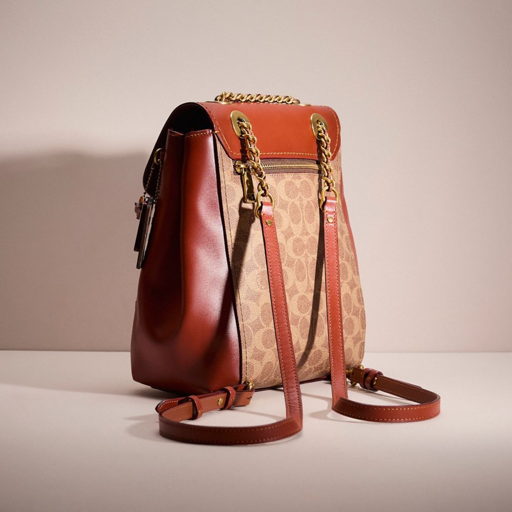 COACH®,Upcrafted Parker Convertible Backpack In Signature Canvas,Multi Color,Angle View