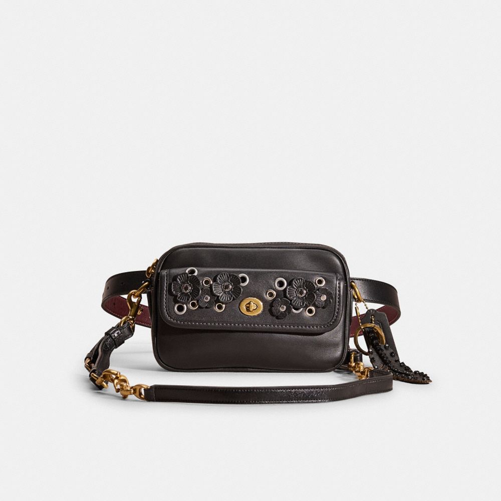 COACH®,Upcrafted Convertible Waist Pack,Black,Front View