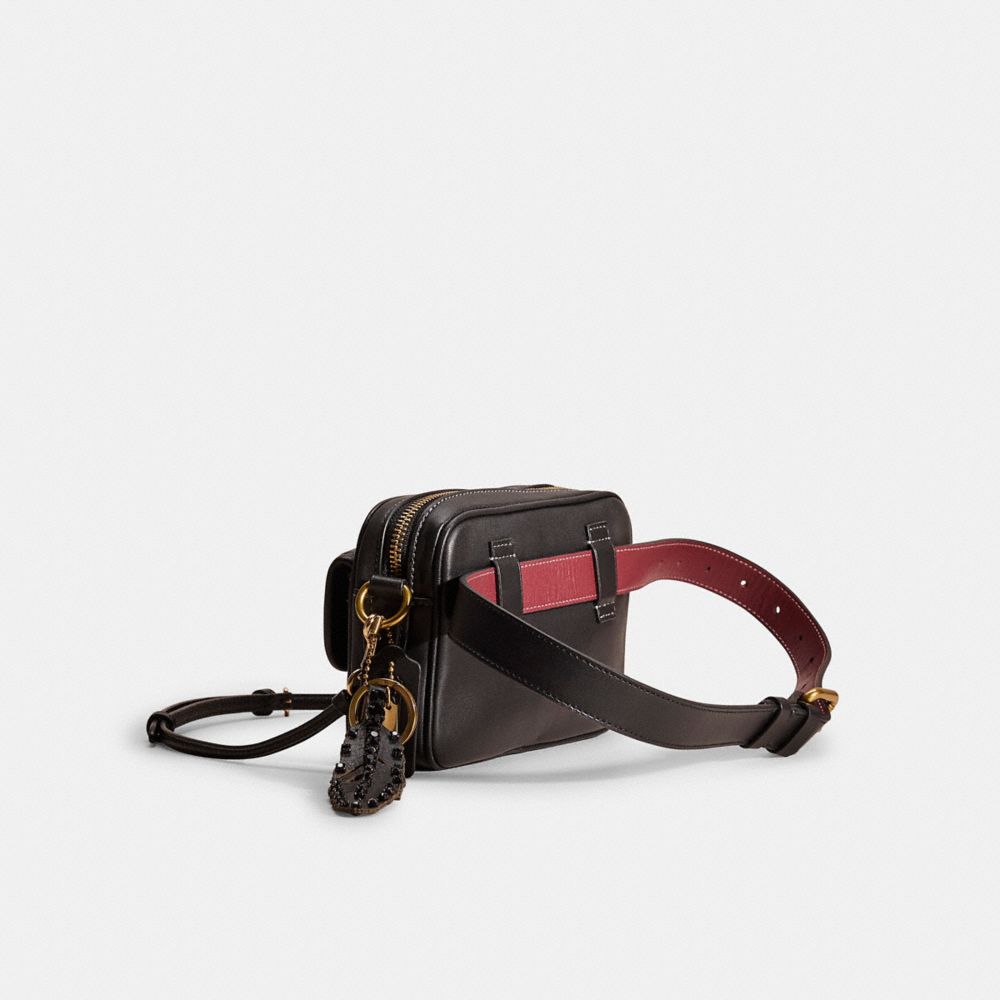 COACH®,Upcrafted Convertible Waist Pack,Black,Angle View