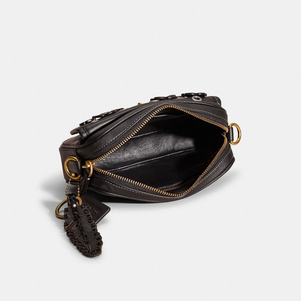 COACH®,Upcrafted Convertible Waist Pack,Black,Inside View,Top View