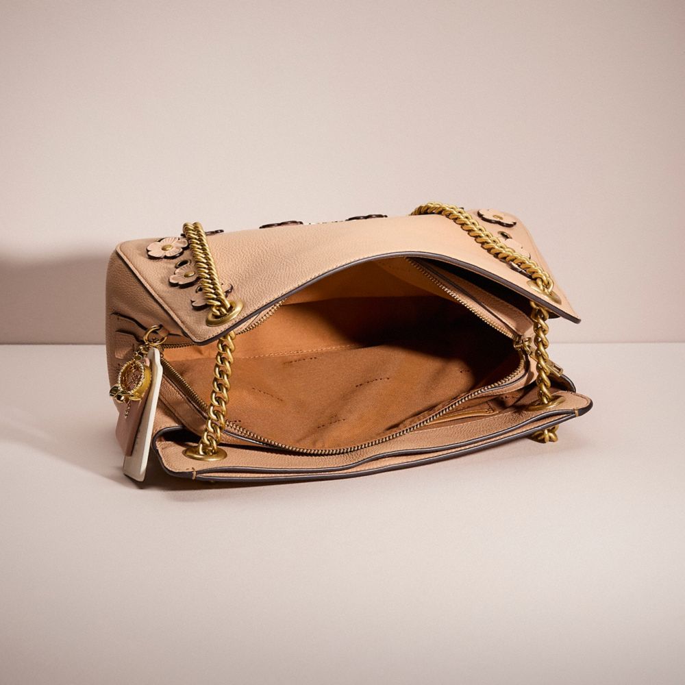 COACH®,Upcrafted Bryant Convertible Carryall,Shoulder Bag,Applique,Logo,Metal,Grommet,Set,Day Party,Beige,Inside View,Top View