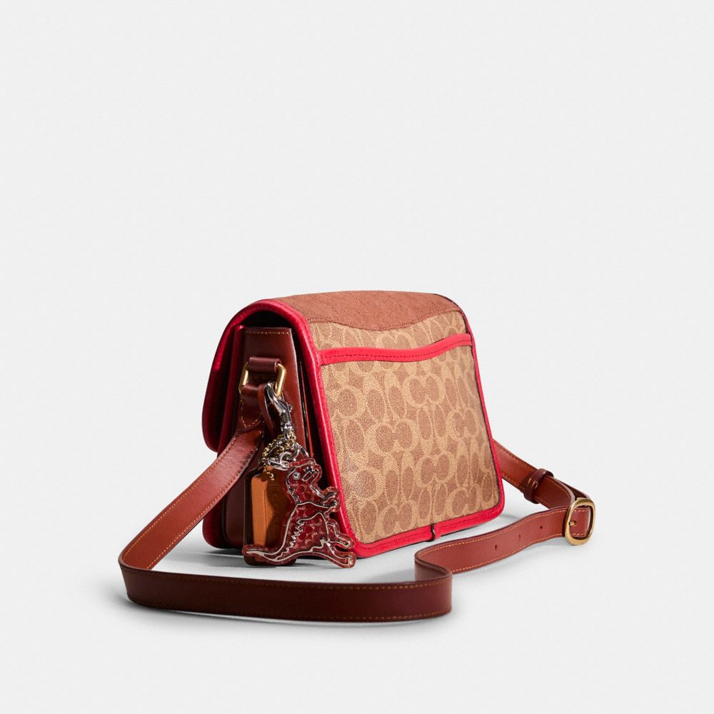 COACH®,Upcrafted Studio Shoulder Bag In Signature Canvas,Multi Color,Angle View