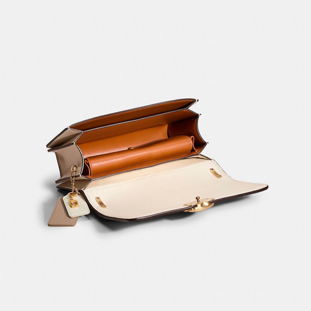 COACH®,Upcrafted Bandit Shoulder Bag,Crossbody,Metal,Logo,Tassel,Color Block,Patchwork,Set,Pen Holder,Day Party,Multi Color,Inside View,Top View