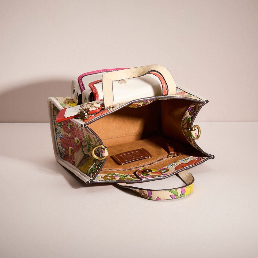 COACH®,Upcrafted Field Tote 22 With Floral Print,,Inside View,Top View