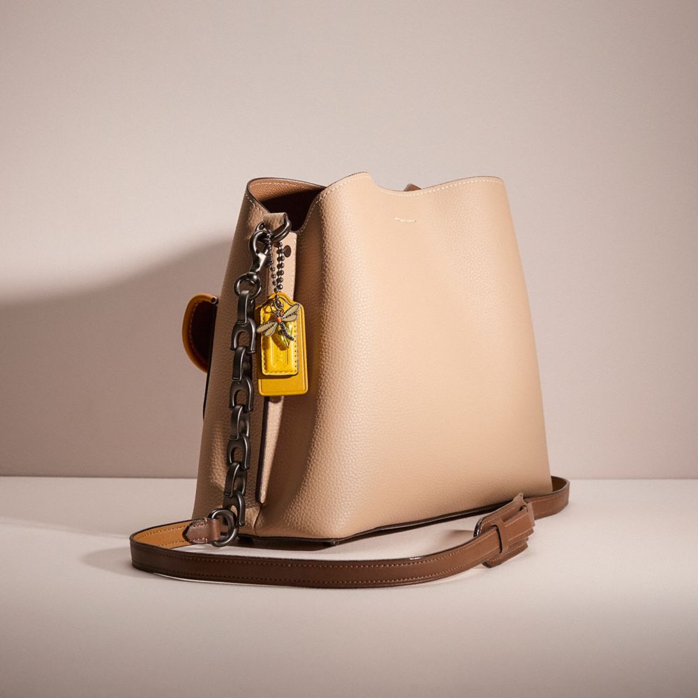 COACH®,Upcrafted Willow Shoulder Bag In Colorblock,,Angle View