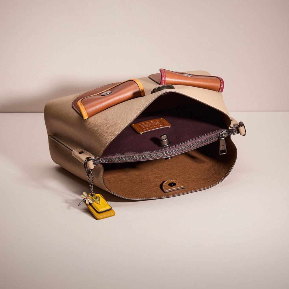 COACH®,Upcrafted Willow Shoulder Bag In Colorblock,,Inside View,Top View