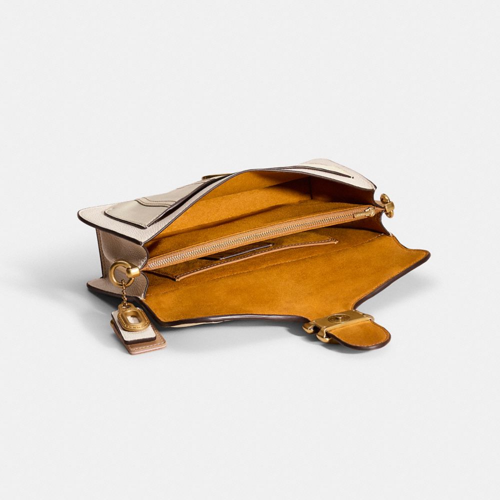 COACH®,Upcrafted Tabby Shoulder Bag 26,Leather,Shoulder Bag,Logo,Metal,Studded,Sustainable,Brass,Day Party,Cream,Inside View,Top View