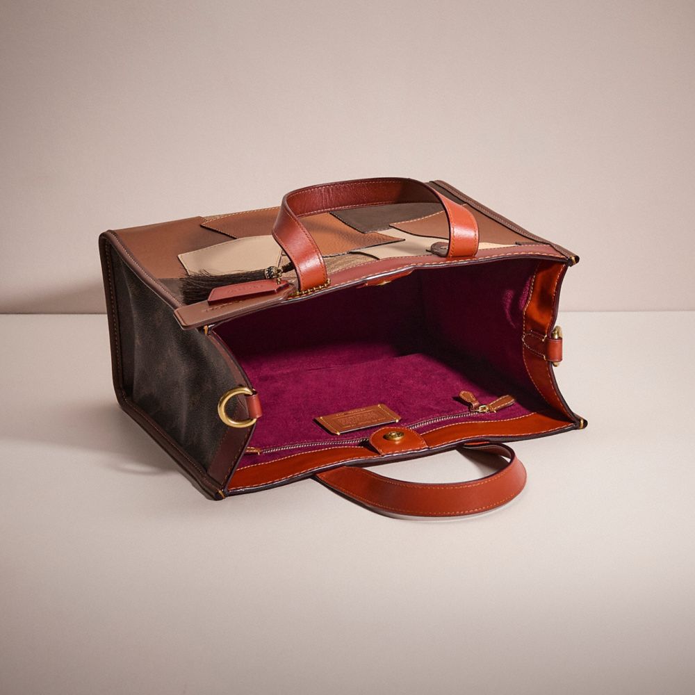 COACH®,Upcrafted Field Tote In Signature Canvas With Horse And Carriage Print,,Inside View,Top View