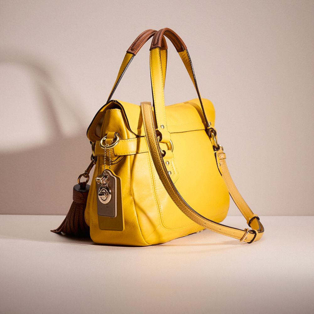 COACH®,Upcrafted Small Flap Satchel,,Angle View