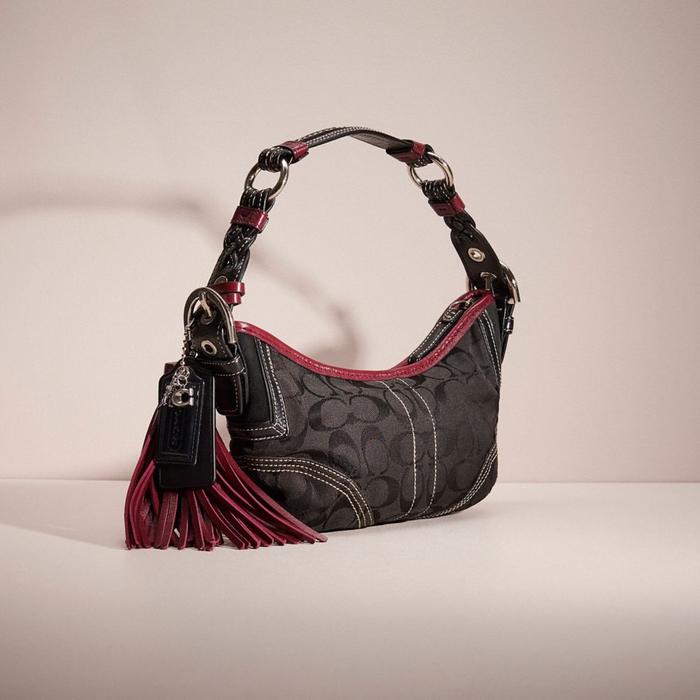 COACH®,Upcrafted Small Soho Hobo Bag In Signature Jacquard,,Angle View