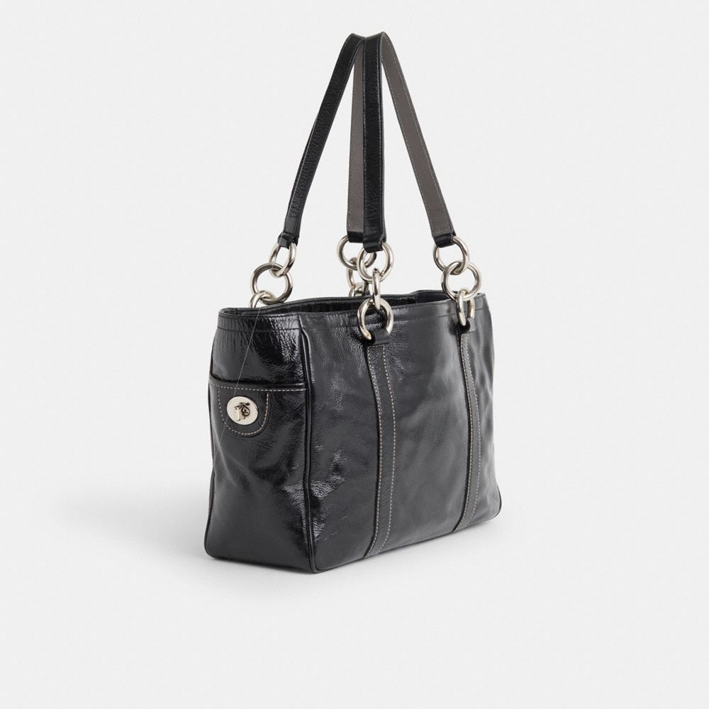 COACH®,Upcrafted Gallery East West Tote Bag,Black,Angle View
