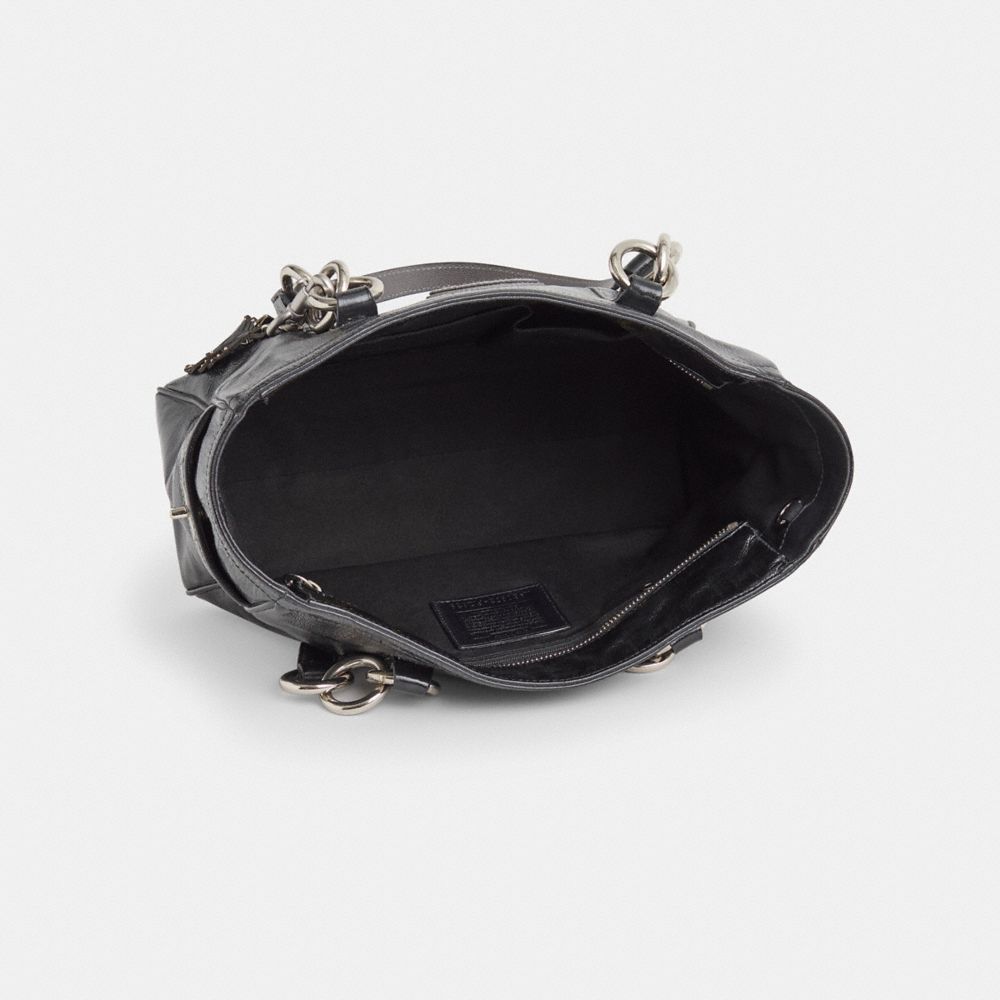 COACH®,Upcrafted Gallery East West Tote Bag,Black,Inside View,Top View
