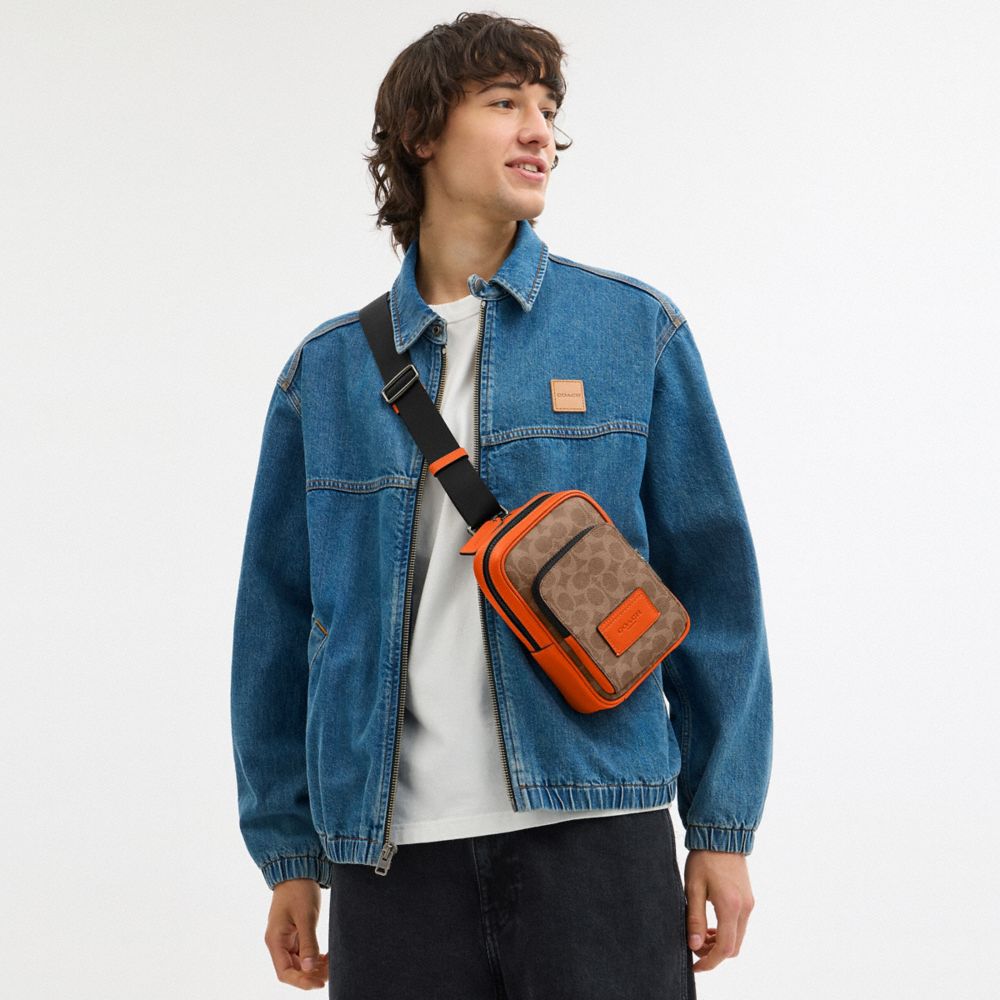 COACH®,Racer Sling Pack In Colorblock Signature Canvas,,Detail View