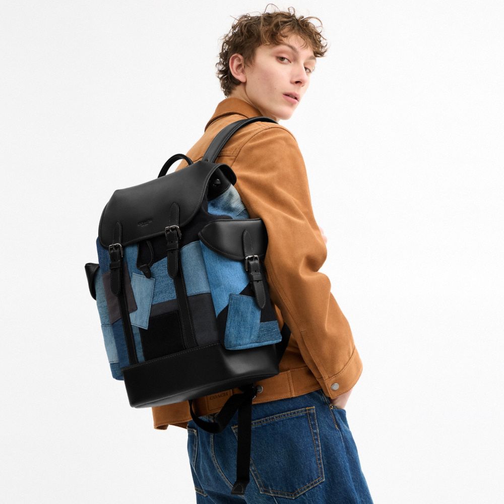 COACH®,Hitch Backpack With Patchwork,Multi Color,Detail View