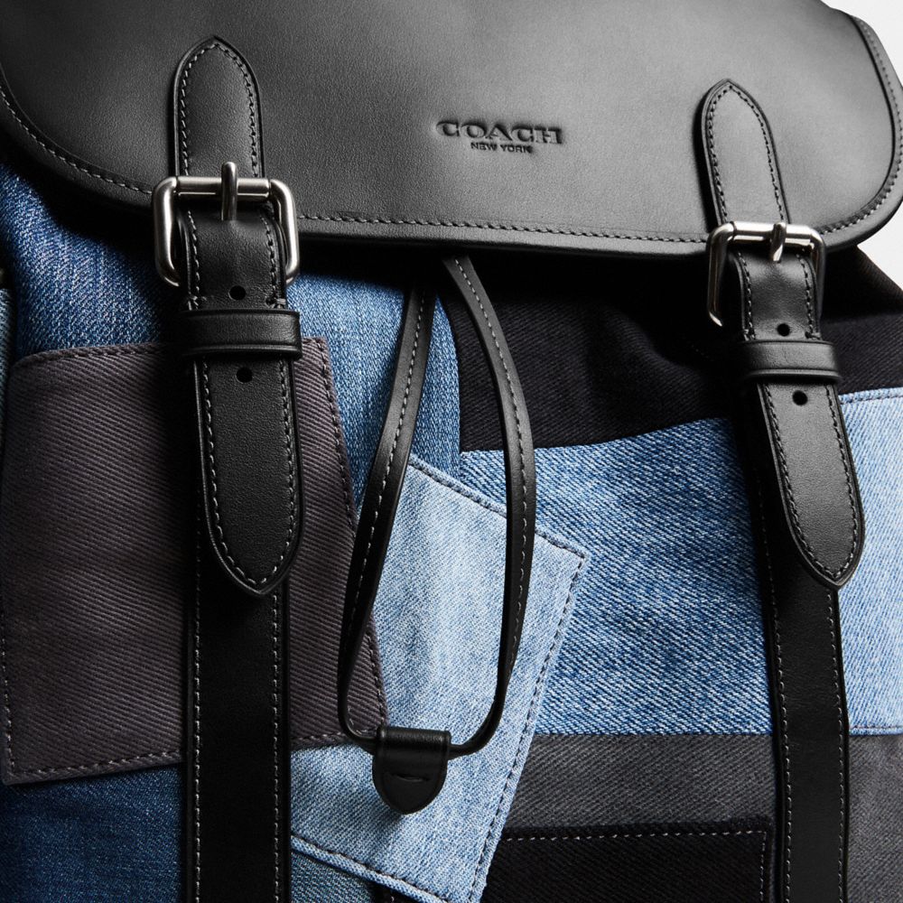COACH®,Hitch Backpack With Patchwork,Multi Color,Closer View