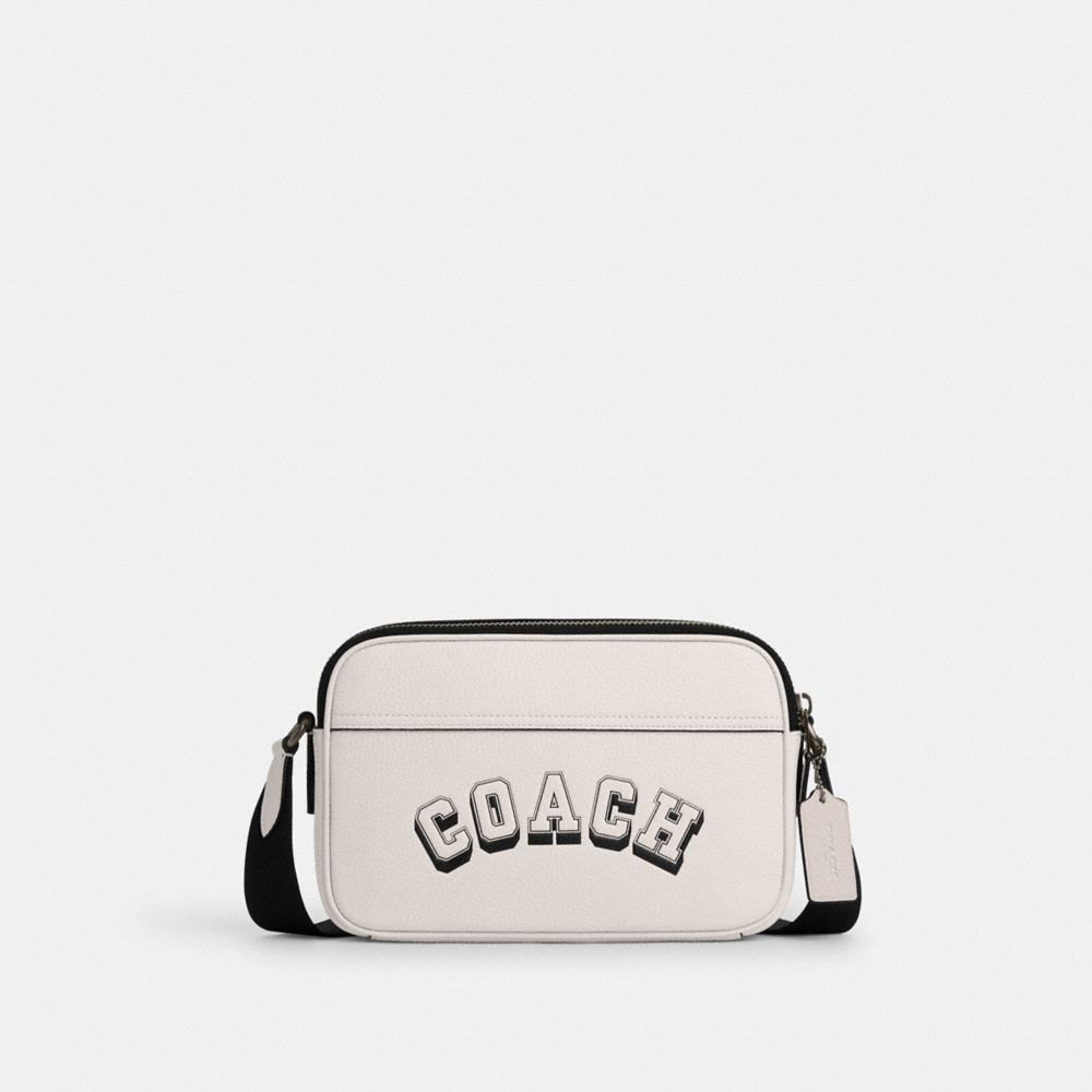COACH®,グラハム クロスボディ バッグ・ヴァーシティ モチーフ,斜め掛け&ボディバッグ,ﾁｮｰｸ/ﾌﾞﾗｯｸ