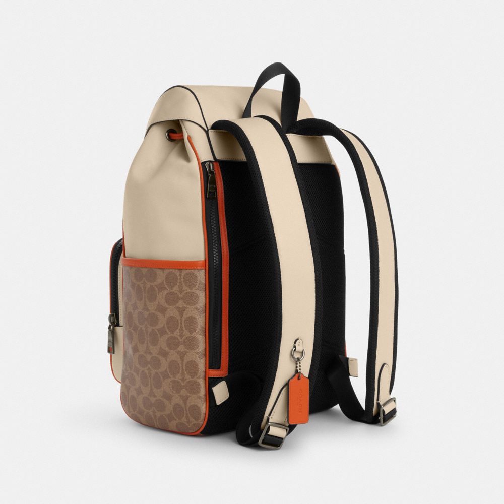 COACH®,Racer Backpack In Colorblock Signature Canvas,,Angle View
