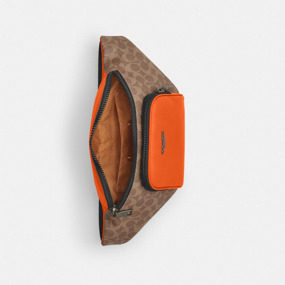 COACH®,Racer Belt Bag In Colorblock Signature Canvas,,Inside View,Top View