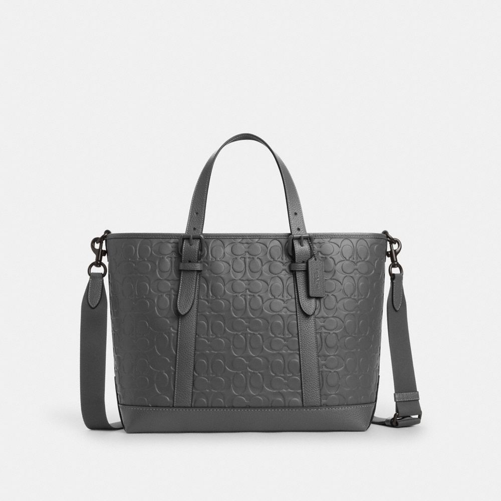 COACH®,ワーナー トート バッグ・シグネチャー レザー,トート&ビジネスバッグ,ﾁｬｺｰﾙ