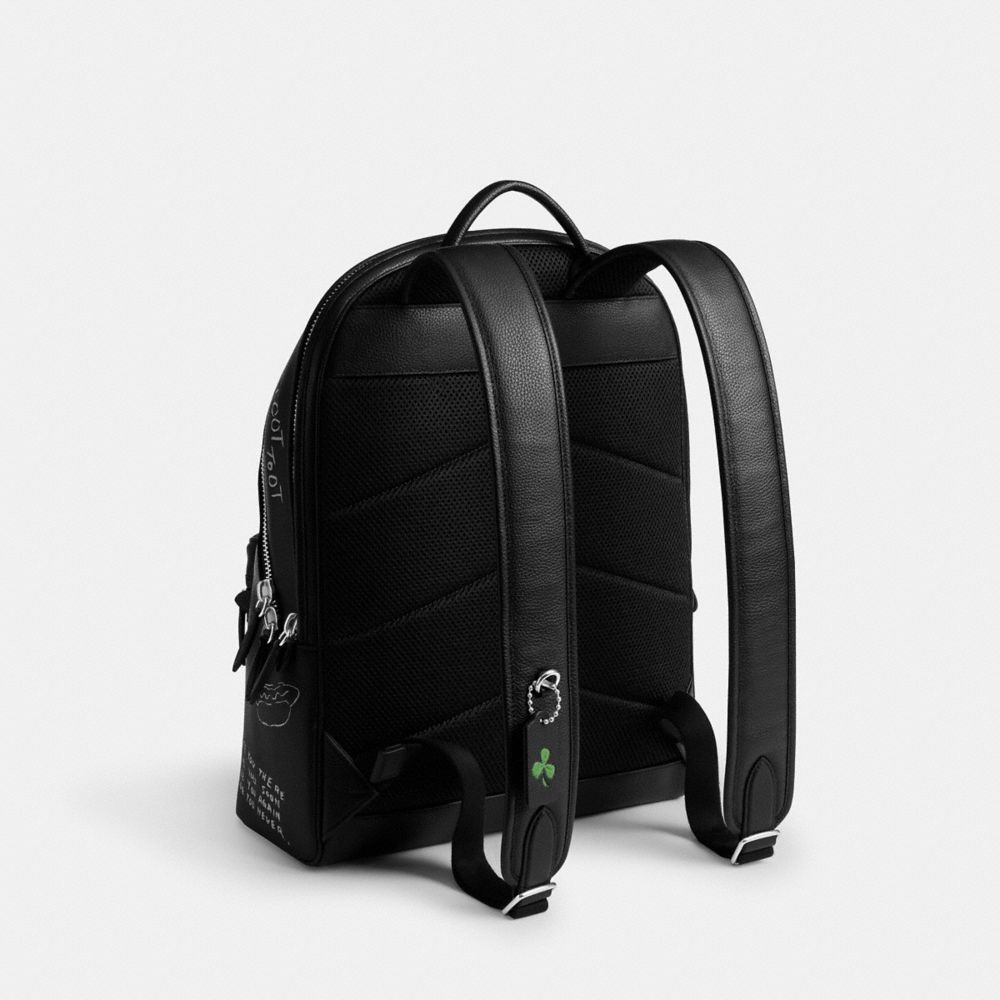 COACH®,Charter Backpack With Sketch Print,,Angle View