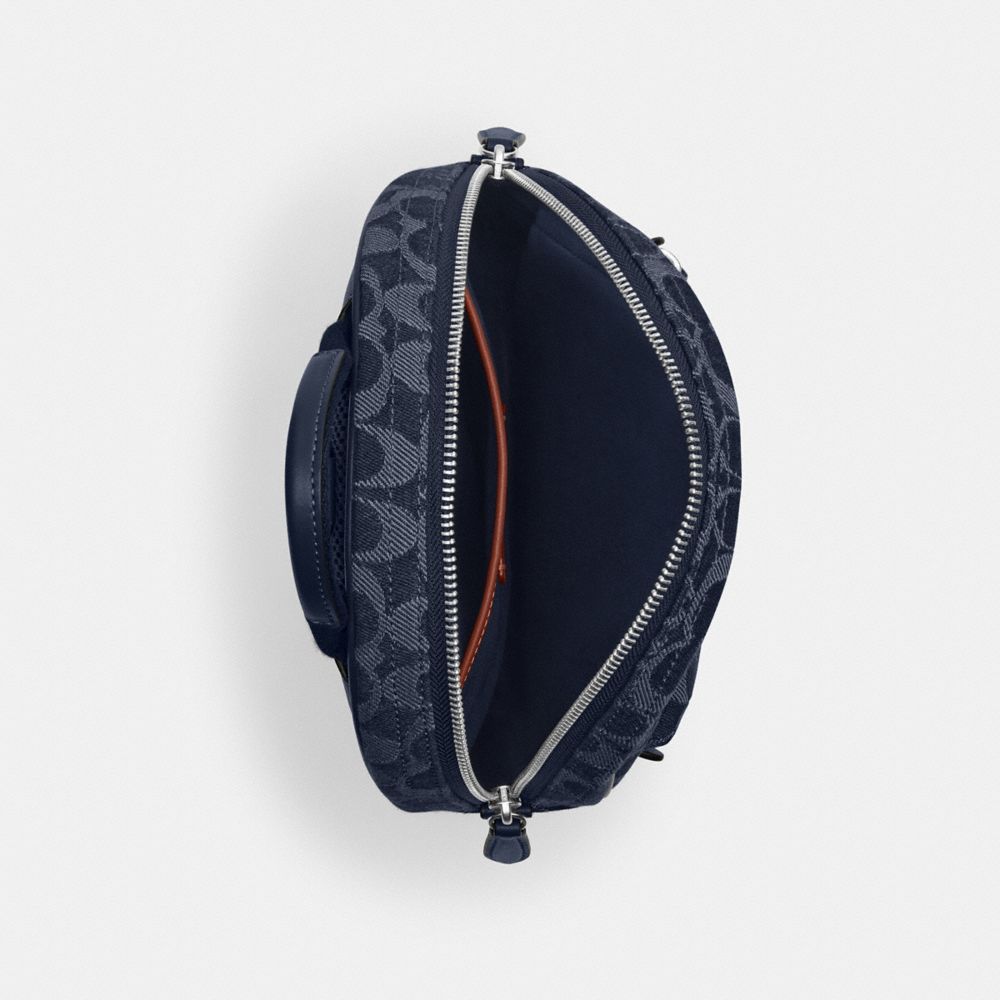 COACH®,SAC CHARTER EN DENIM EXCLUSIF,Denim,Bleu Profond,Inside View,Top View