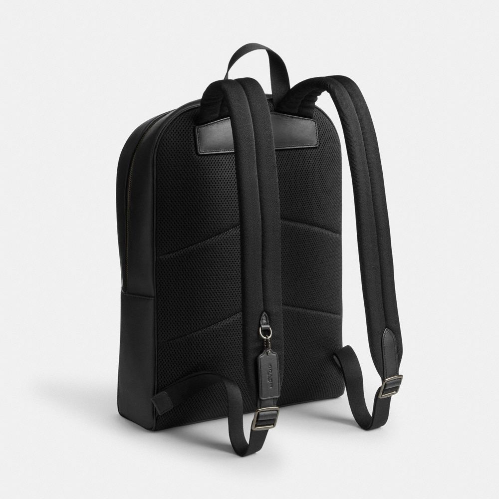 COACH®,Owen Backpack In Signature Canvas,Black,Angle View