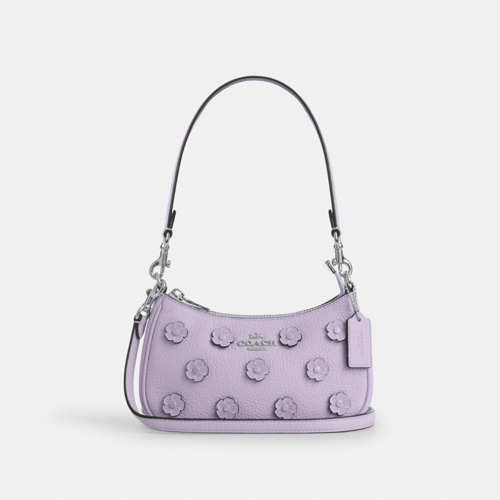 COACH®,Teri Mini Crossbody Bag With Floral Applique,,Front View
