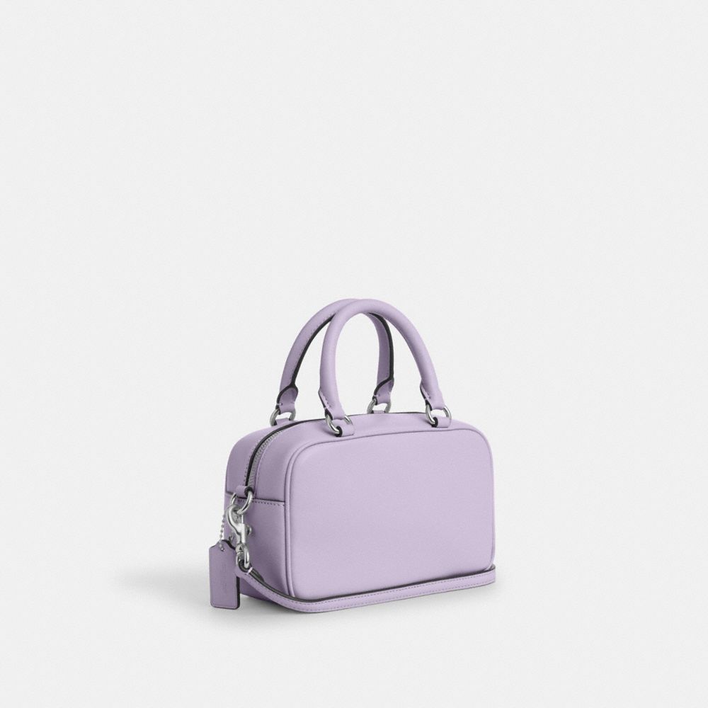 COACH®,サッチェル クロスボディ バッグ・フローラル アップリケ,ｼﾙﾊﾞｰ/ﾗｲﾗｯｸ