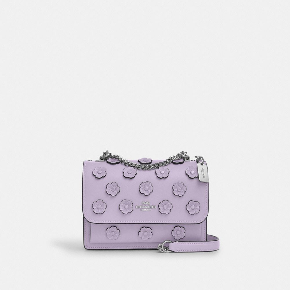 COACH®,Mini Klare Crossbody Bag With Floral Applique,,Front View