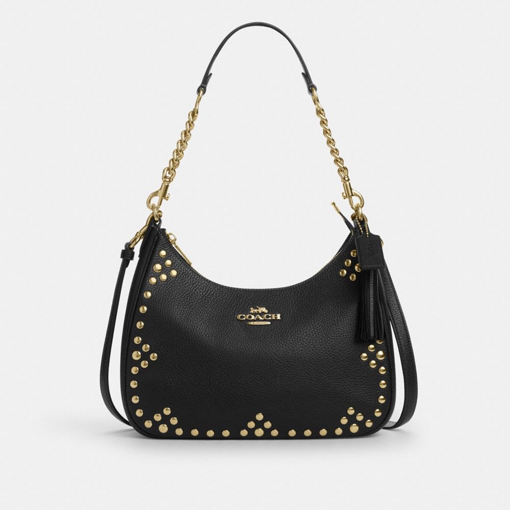 COACH®,Teri Hobo Bag With Rivets,,Front View