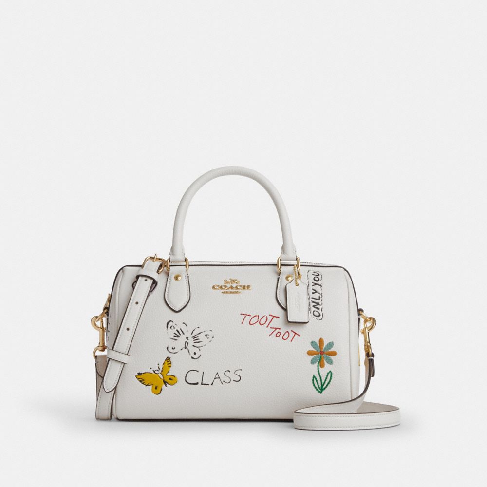 COACH®,Rowan Satchel Bag With Sketch Print,,Front View