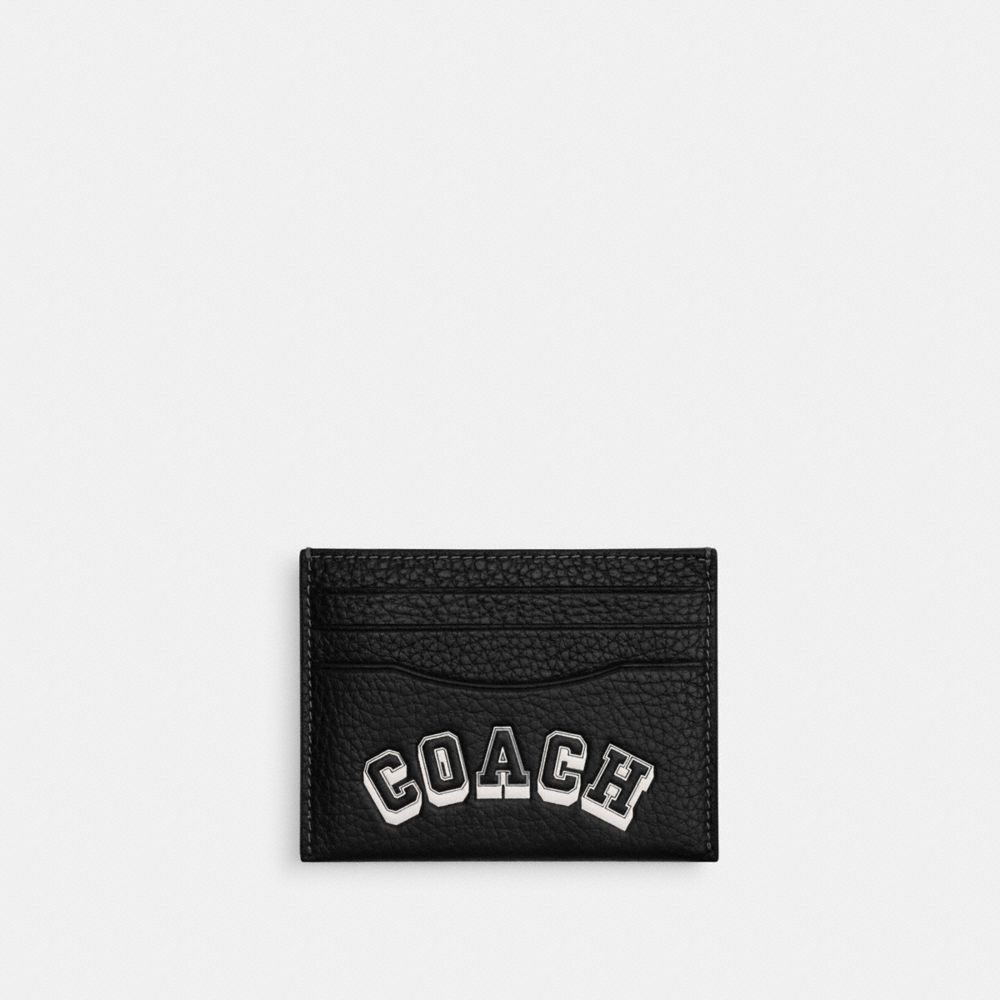 COACH®,Slim Id Card Case With Varsity Motif,,Front View